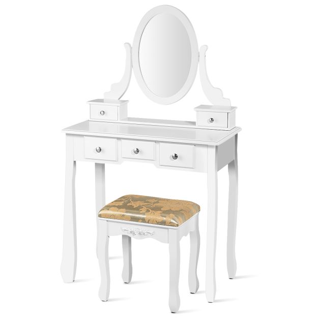 Coast Table à langer - Rotation 360° - MDF - Tabouret inclus - 80 x 40 x 136 cm - Blanc