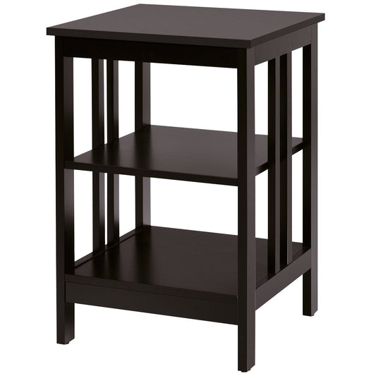 Coast Bedside Table Brown - 40 x 40 x 61 cm - Table d'appoint à 3 niveaux avec compartiments ouverts