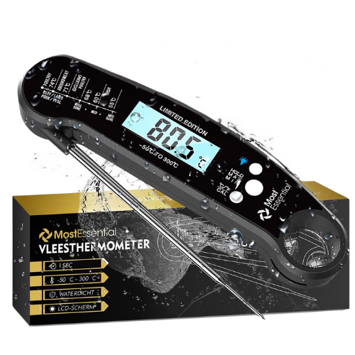 Thermomètre de cuisine - MostEssential Premium - Thermomètre pour barbecue - Noir