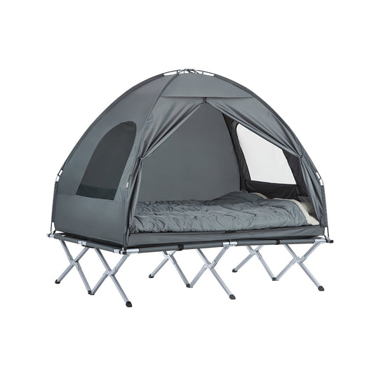 SoBuy Tente 4-en-1 - Gris - 2 personnes - 193x188x145cm