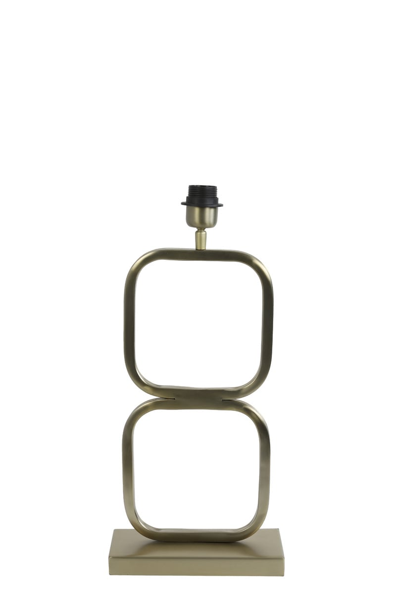 Light & Living - Pied de lampe Lutika - 23 x 11,5 x 46 cm - Or clair - Métal - Design rectangulaire - Prise E27 - Luxe et modernité