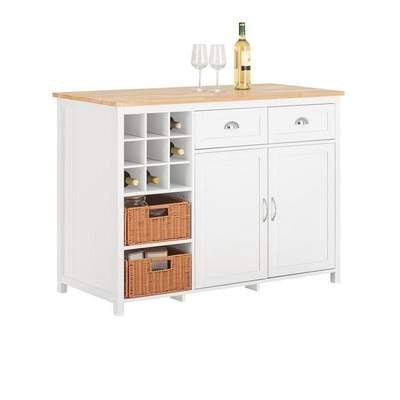 SoBuy Meuble de cuisine - Blanc - Bois - 120x90x56cm