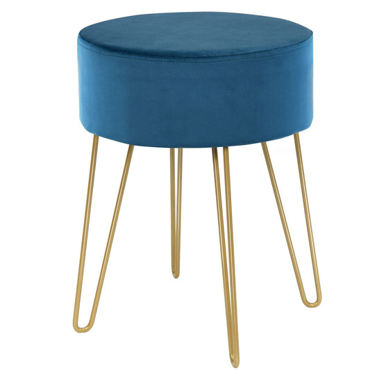 Coast Velvet Round Stool - 39 x 39 x 46 cm - capacité jusqu'à 100 kg - teinte vert foncé