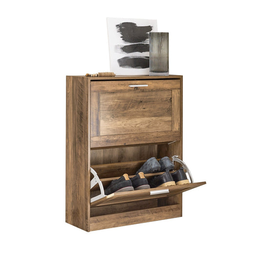 SoBuy Meuble à chaussures - Bois - 2 abattants - 60x79x23cm