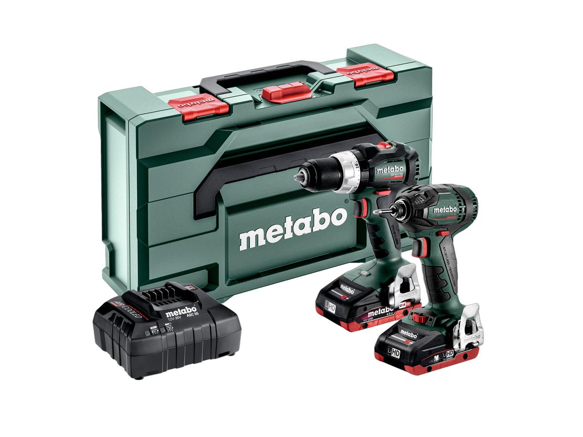 Metabo 18V Combo Set SBLTBL + SSDBL - 2x 4.0 Ah batteries, chargeur et valise