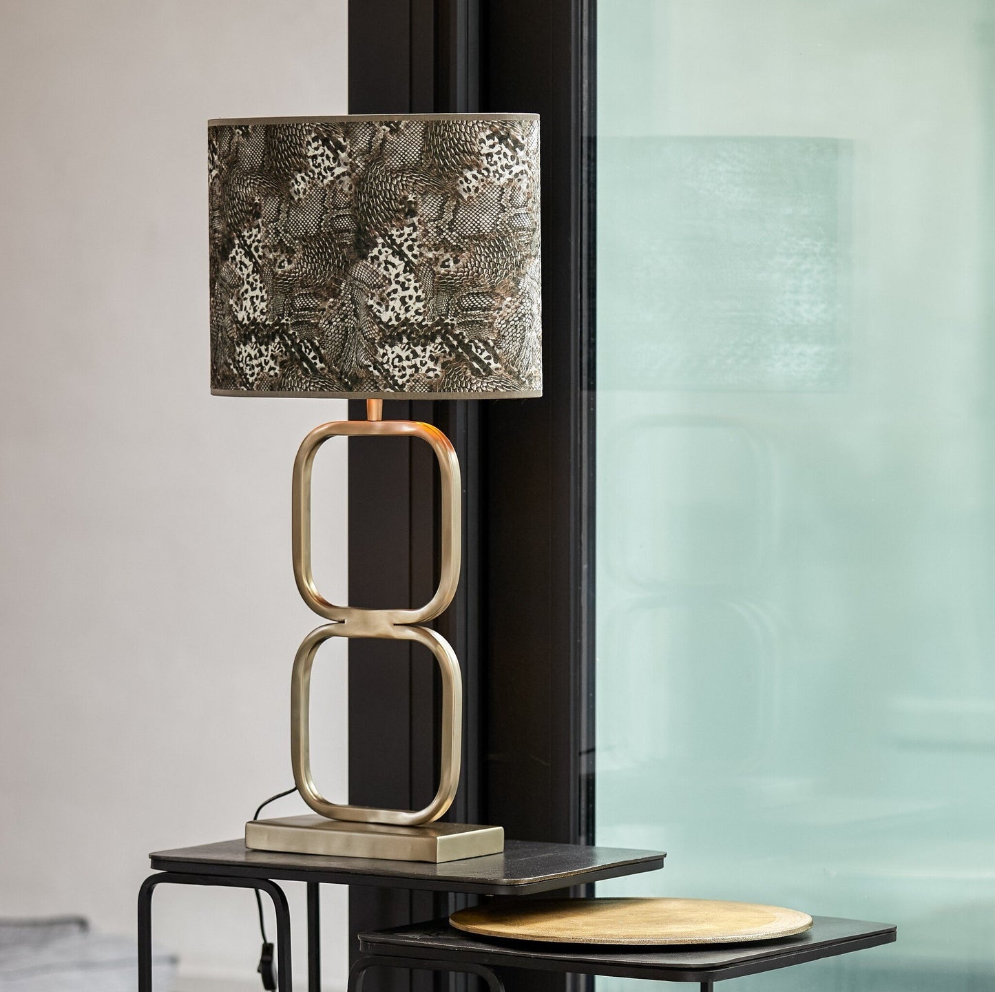 Light & Living - Pied de lampe Lutika - 23 x 11,5 x 46 cm - Or clair - Métal - Design rectangulaire - Prise E27 - Luxe et modernité