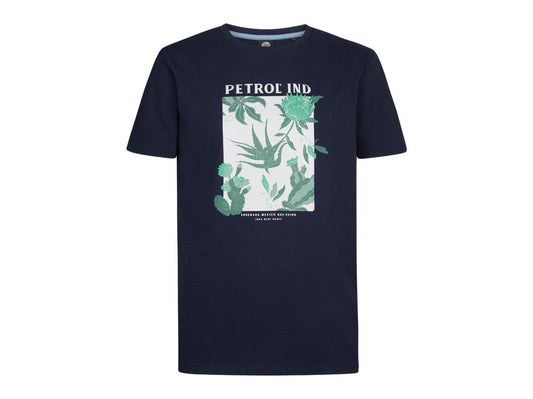T-shirt Petrol M-1060-TSR258 - XL - Bleu marine - T-shirt imprimé classique pour homme