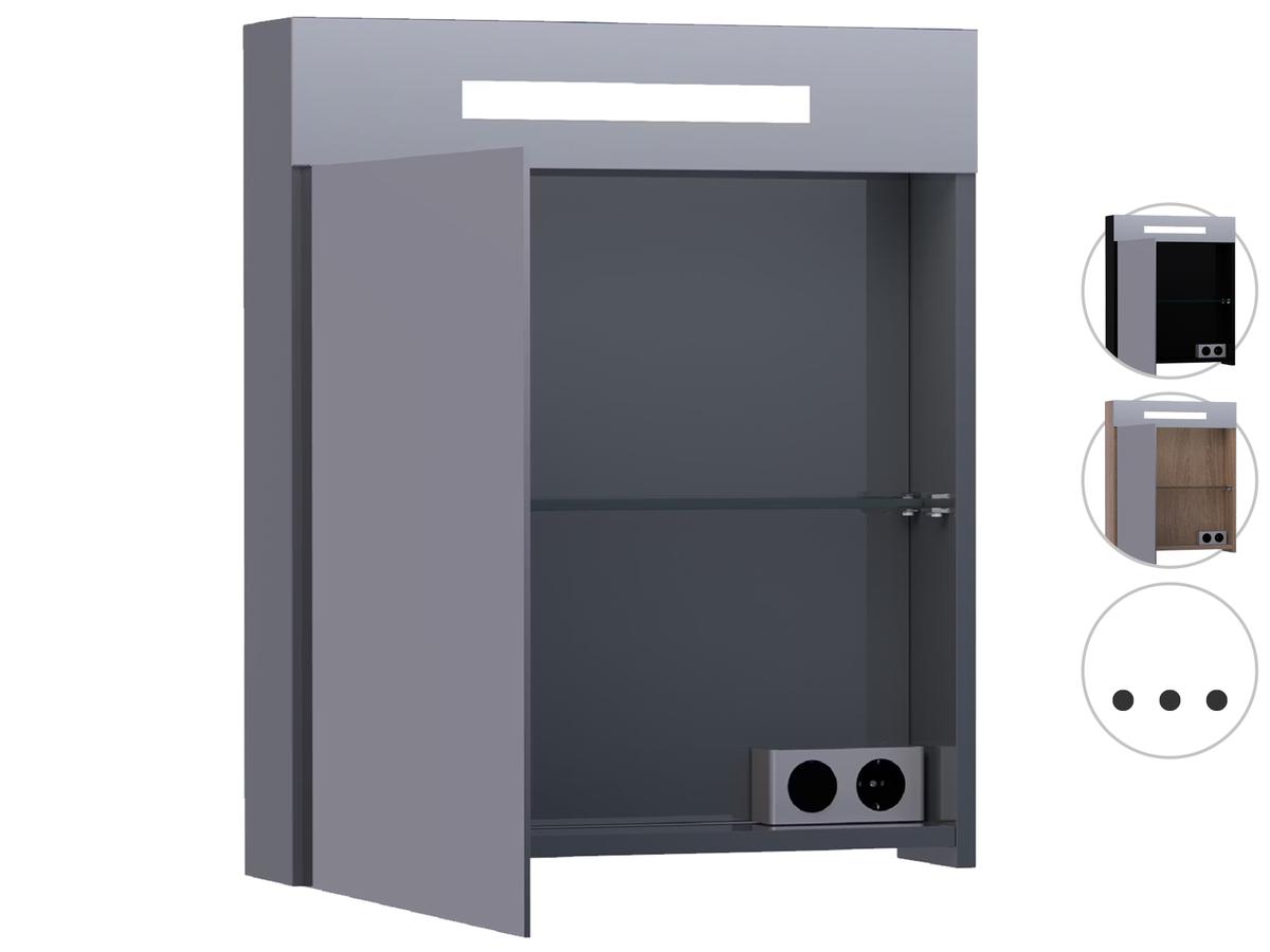 Brauer Double Face 60 Armoire de toilette - 60 cm - Black Diamond - Gaucher