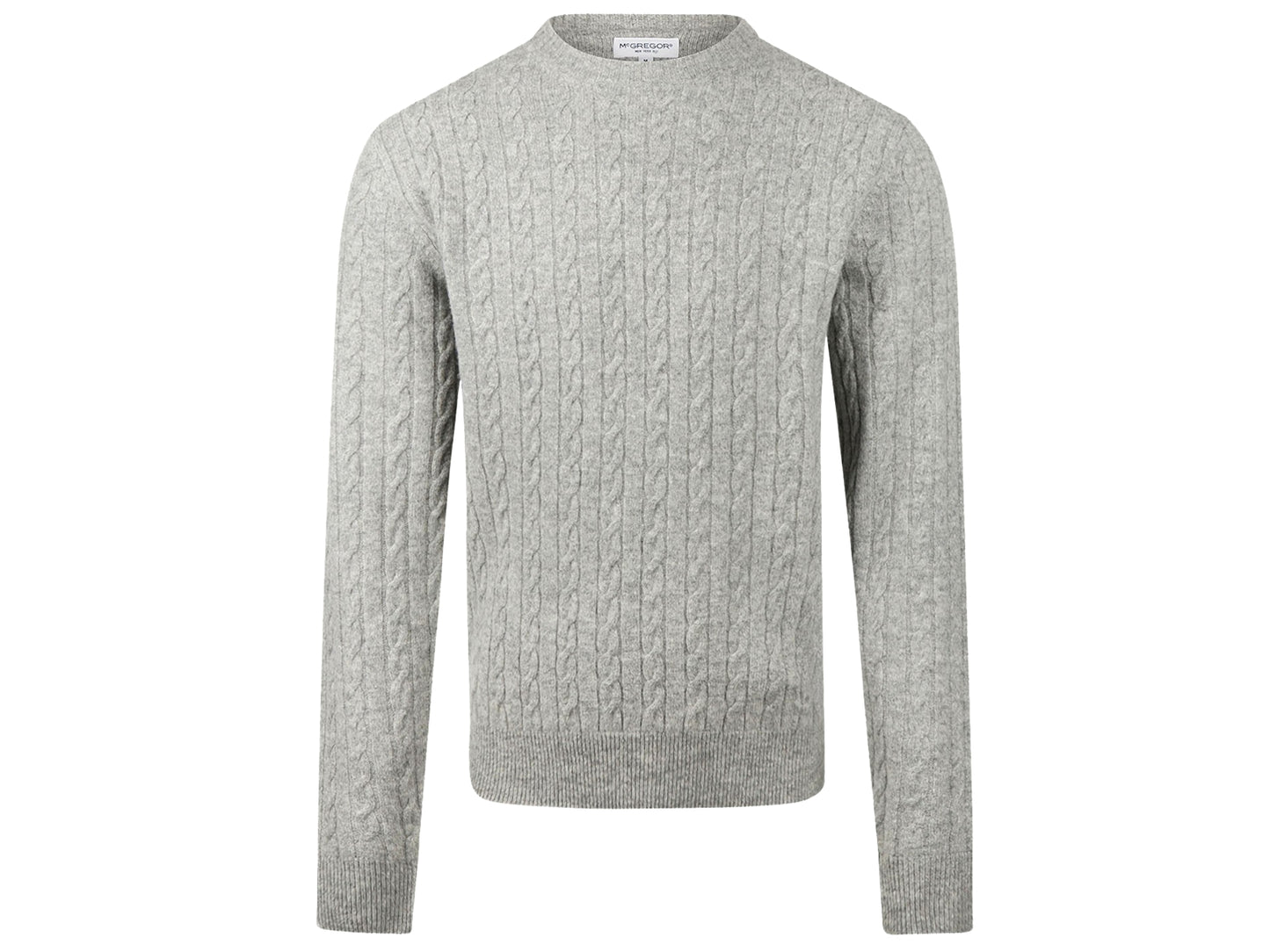 McGregor Cable Crew Neck Sweater Medium Grey Melange - Taille S