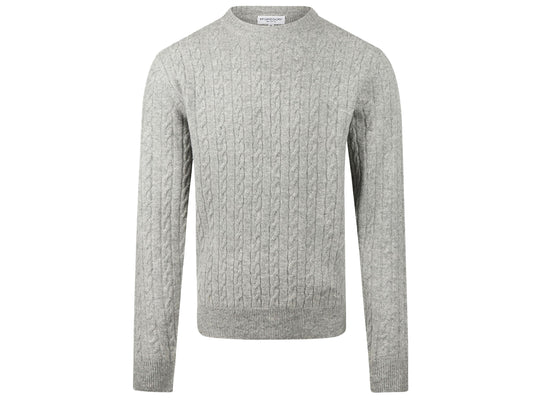 McGregor Cable Crew Neck Sweater Medium Grey Melange - Taille S