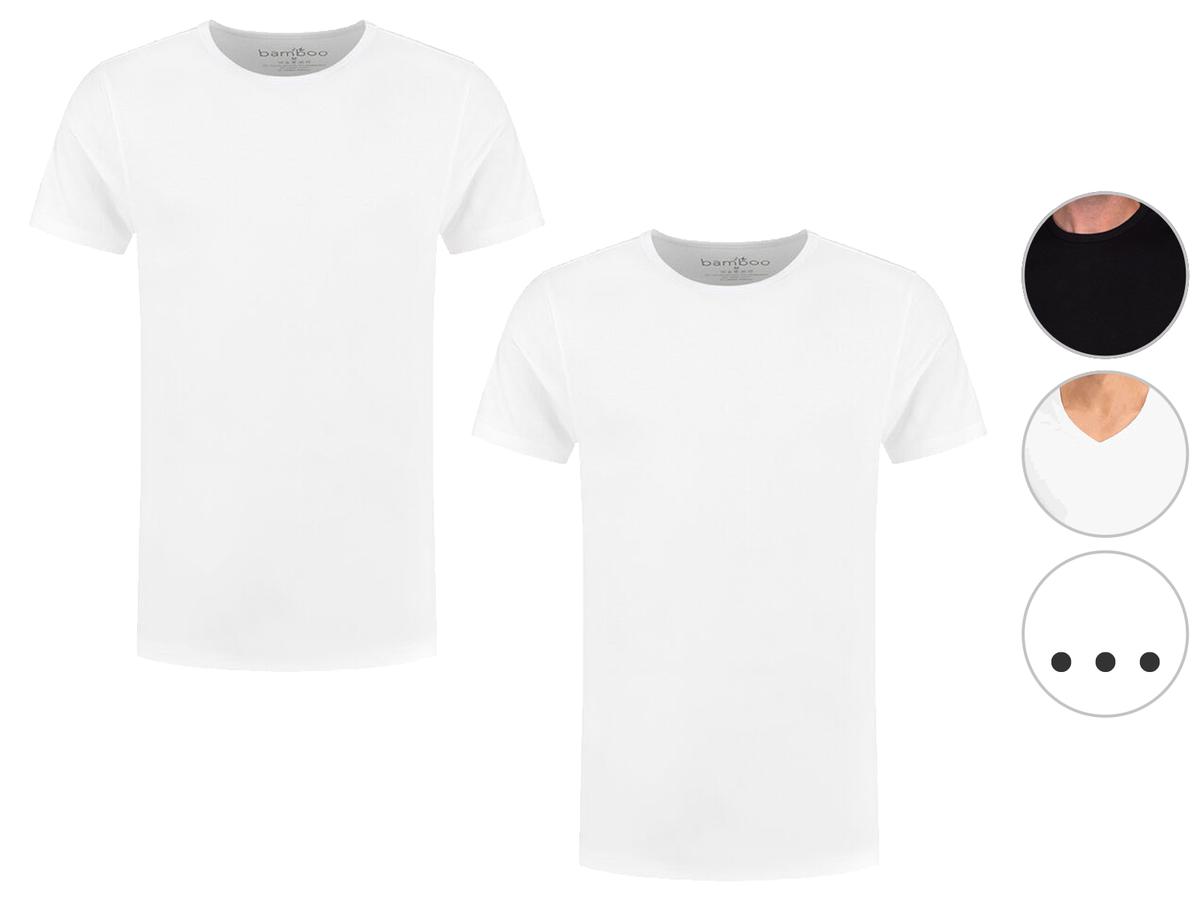Bamboo Elements T-Shirt L White 2pk - T-shirts extra longs en bambou pour hommes avec col en V