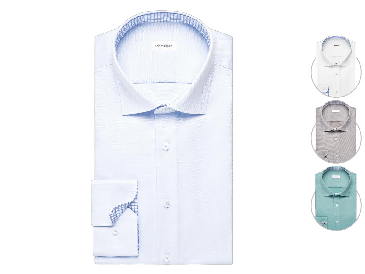 Seidensticker New Kent Business Shirt - 40 White - Regular Sleeve Slim Fit
