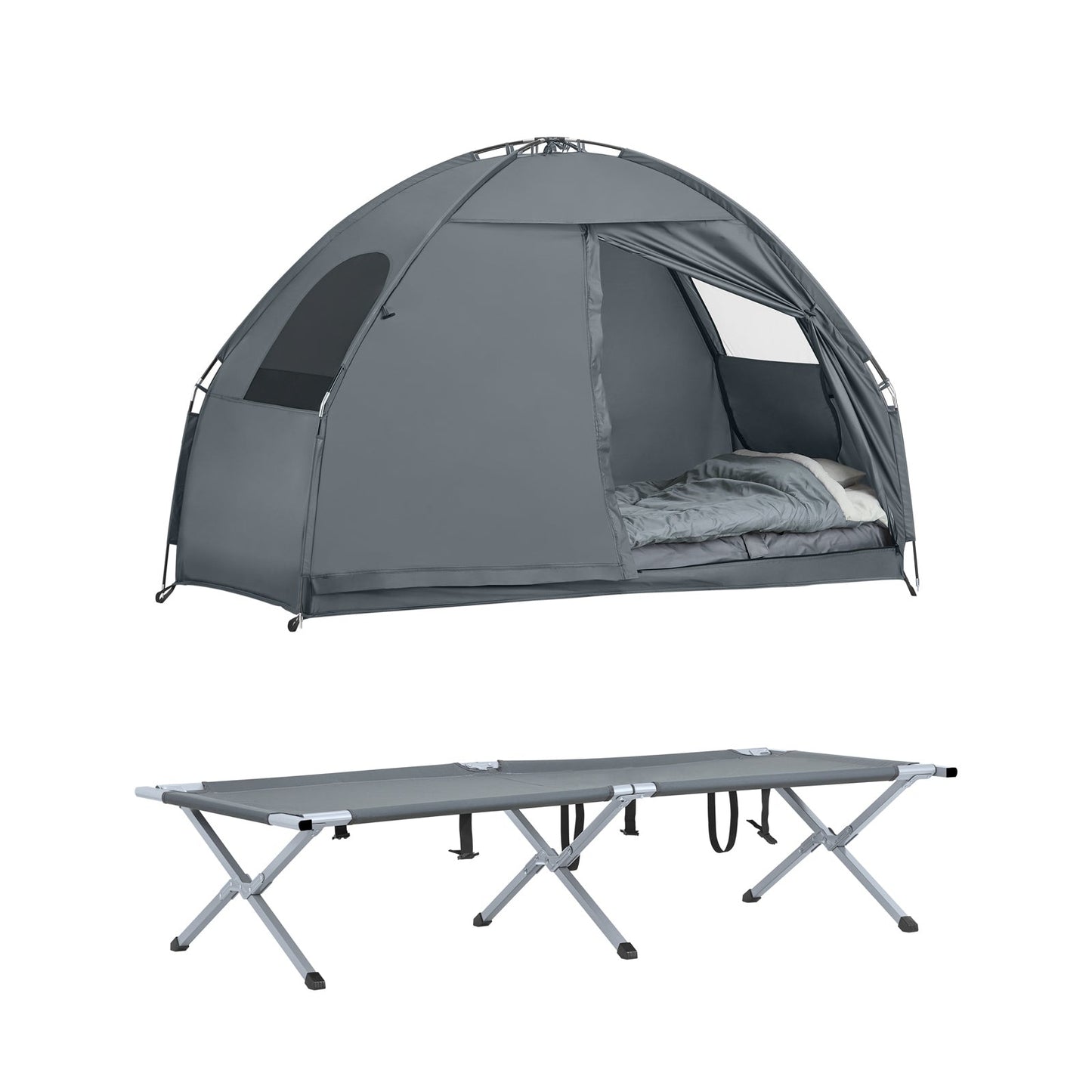 SoBuy OGS32-HG Tente 4-en-1 - Gris - 1 personne - 193x160x86cm