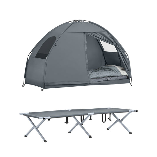 SoBuy OGS32-HG Tente 4-en-1 - Gris - 1 personne - 193x160x86cm