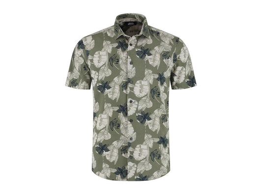 Boston Brothers AOP Pique Shirt Hommes XL Khaki BBO36S308-3023-4108 SS