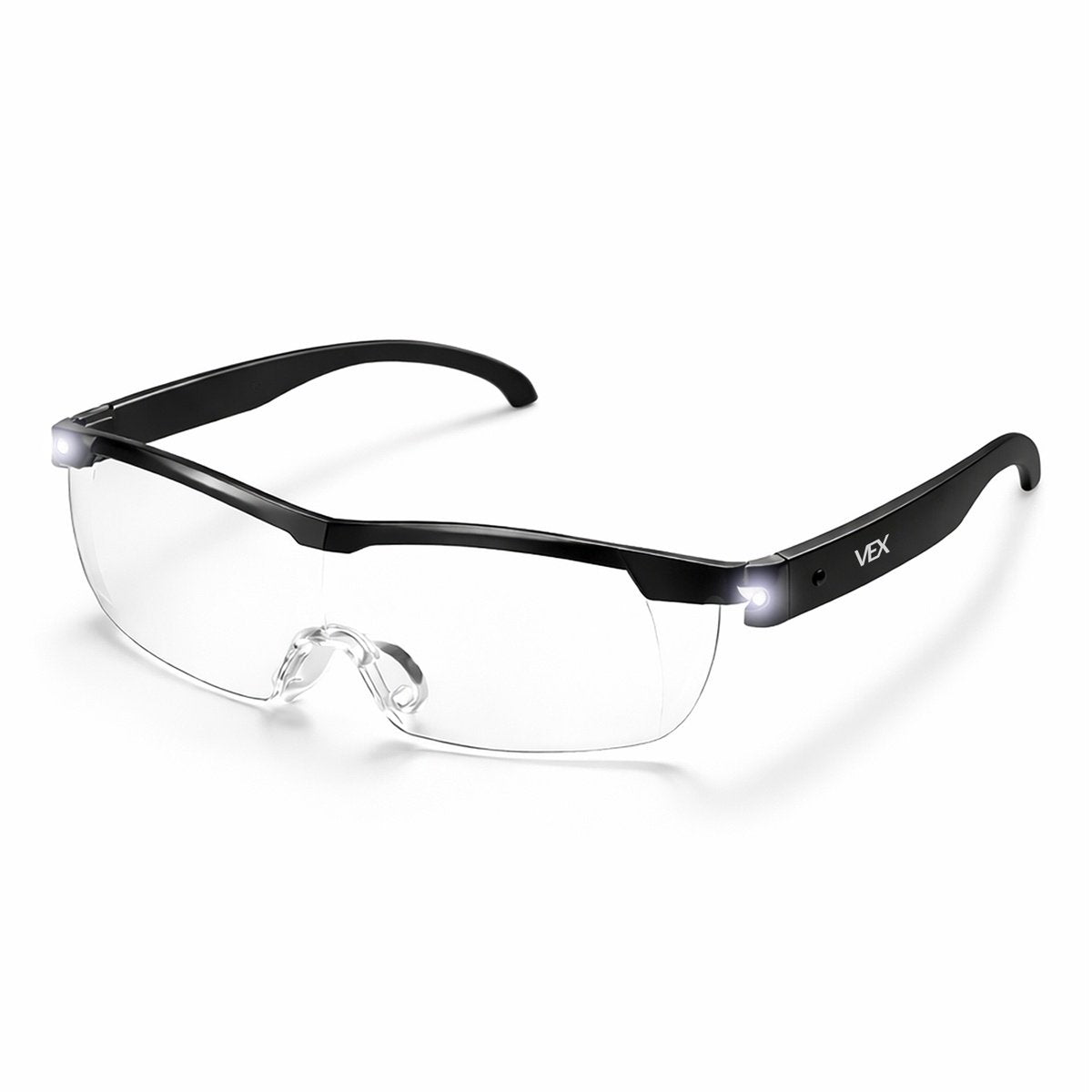VEX - Lunettes loupe avec lumière LED - Grossissement 160% - Accessoires inclus - Noir