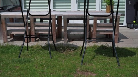 Infinity Goods Sturdy Stand Table - Table de fête - Robuste et résistante aux intempéries - Pliable - 80cm x 110cm - Fête - 1 pièce - Blanc/Gris