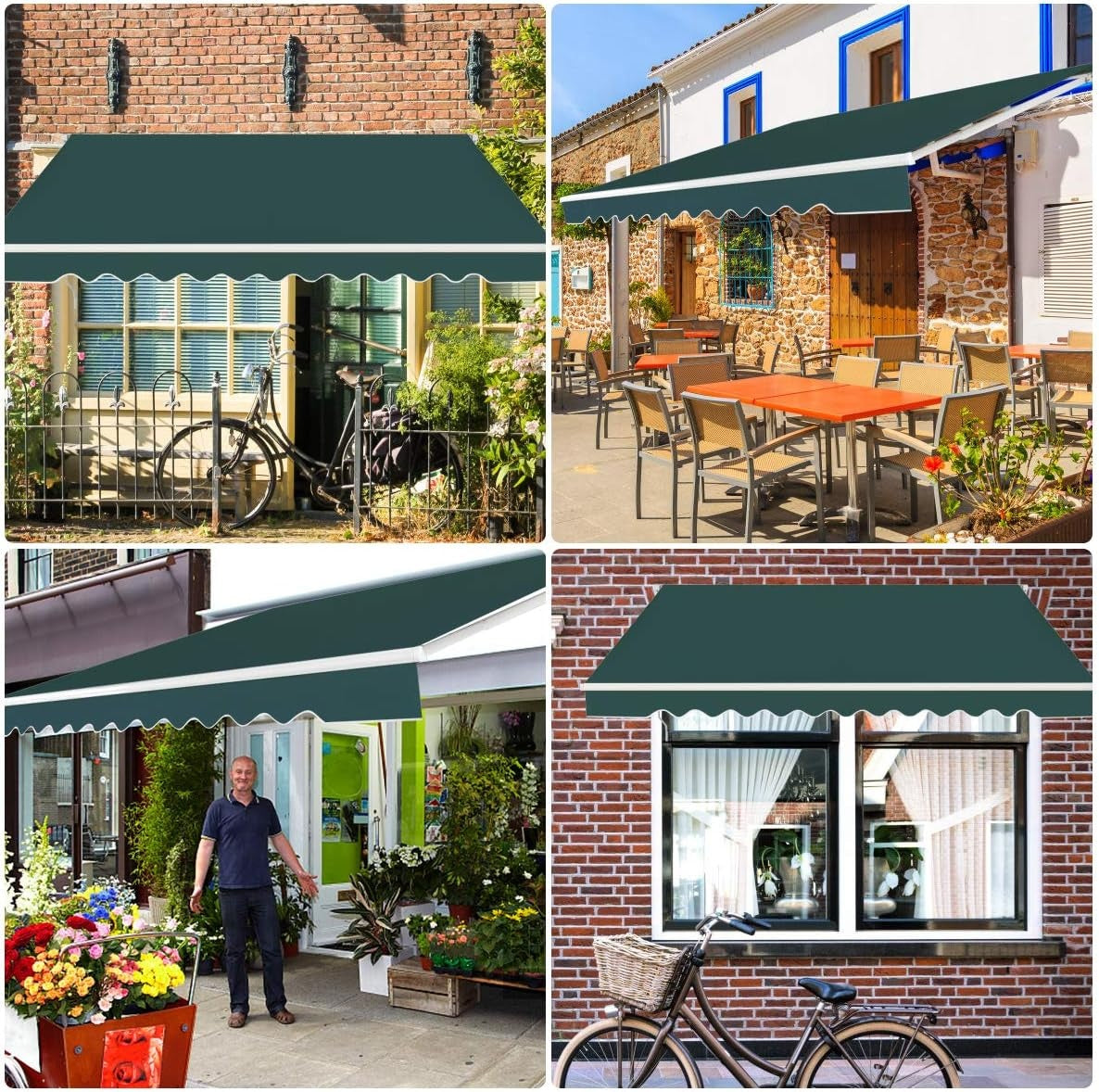 Parasol Coast avec manivelle - 3 x 2,5m - Vert