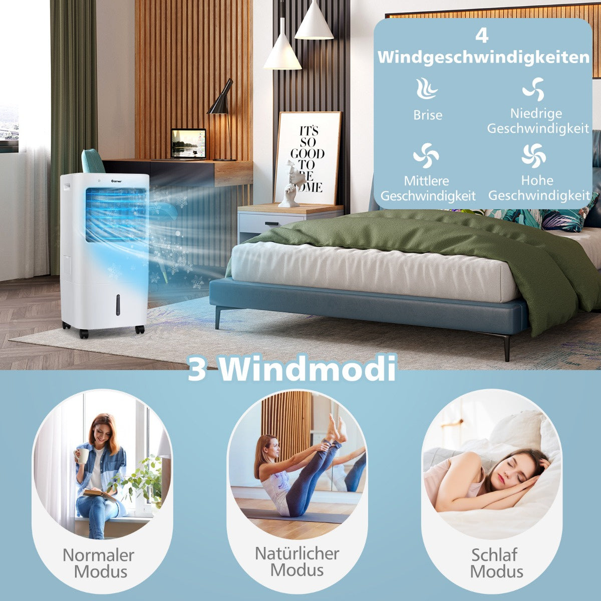 Refroidisseur d'air 3 en 1 - Coast - 37 x 32 x 74.5 cm - Blanc