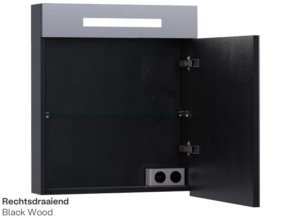 Brauer Armoire de toilette 2.0 - 60 cm - Legno Anthracite - droitier