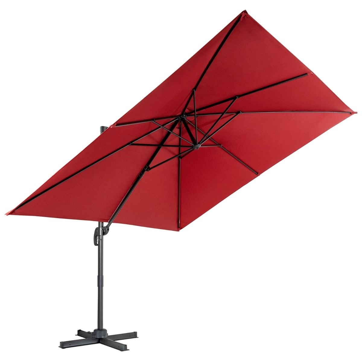 Parasol flottant Coast - Inclinable - 300 x 300 x 273 cm - Rouge vin
