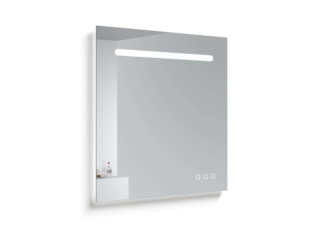 Kame Match Ensemble de meubles de salle de bains avec miroir - Blanc mat - 80x81 cm