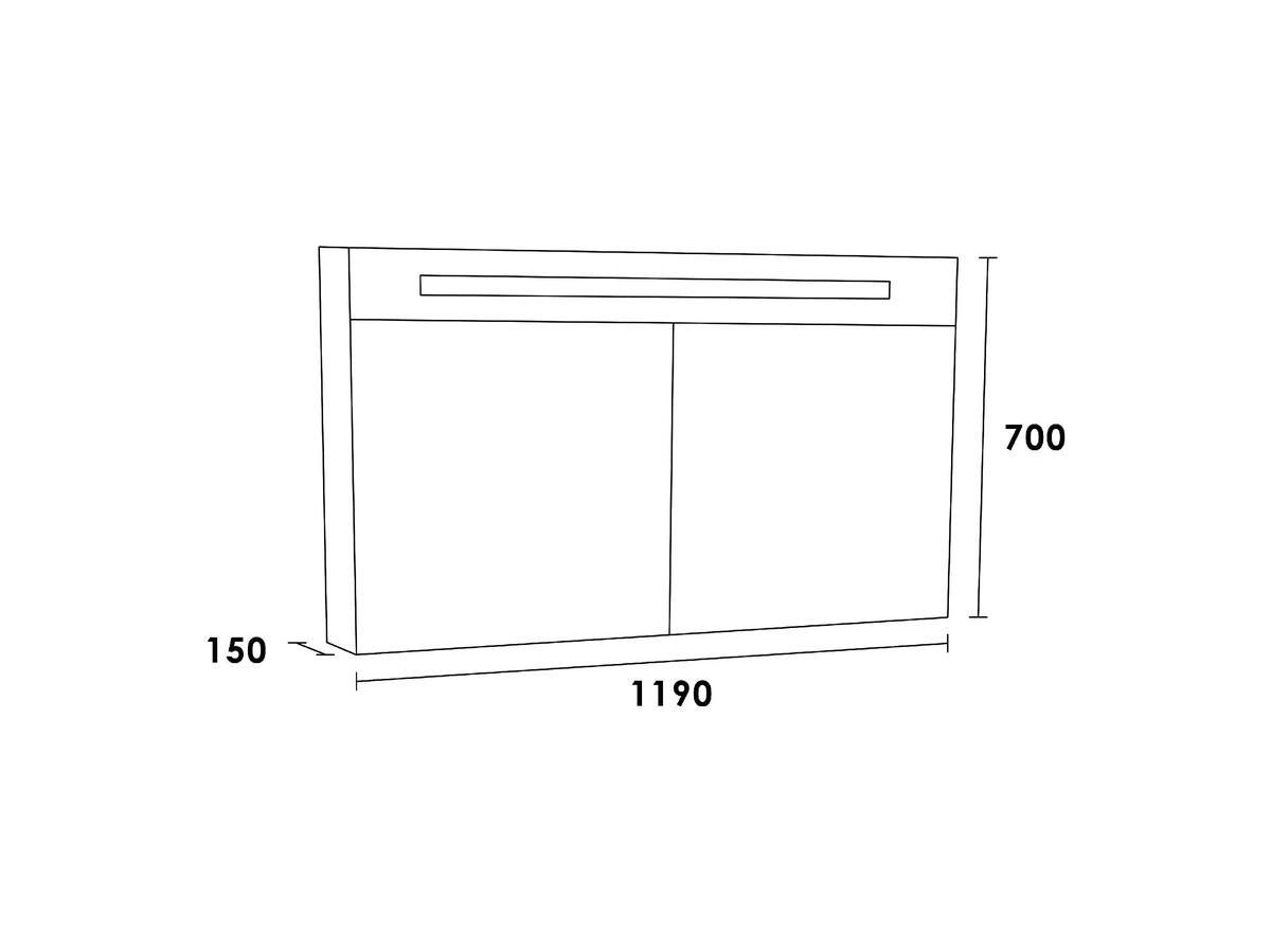 Brauer Armoire de toilette double face 120 cm Legno Anthracite