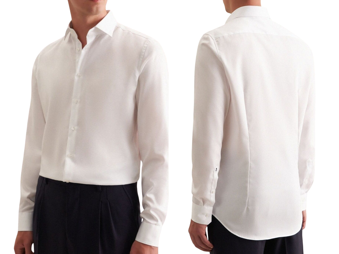 Seidensticker New Kent Business Shirt - Slim Fit - Taille 39 - Blanc - Manches extra longues
