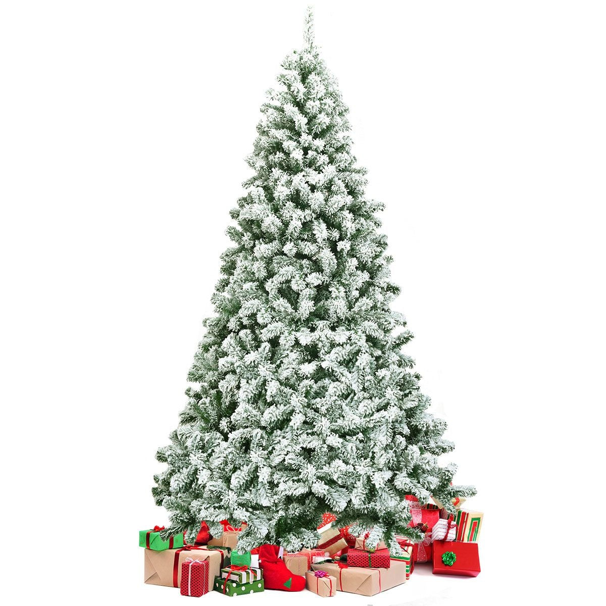 Sapin de Noël Coast avec neige - 225 cm - 1364 branches - blanc/vert