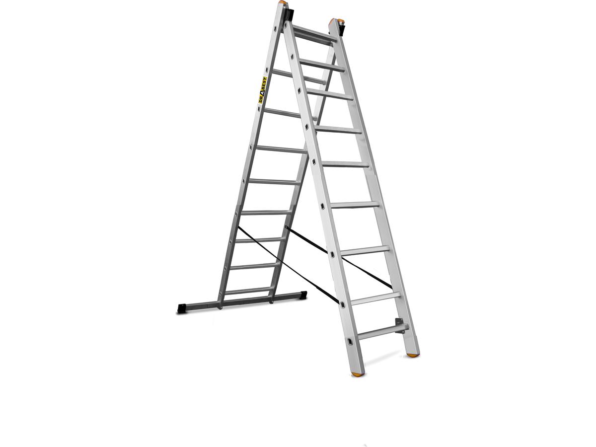 Échelle combinée Drabest - 2x 9 marches - Aluminium - 2.70 m