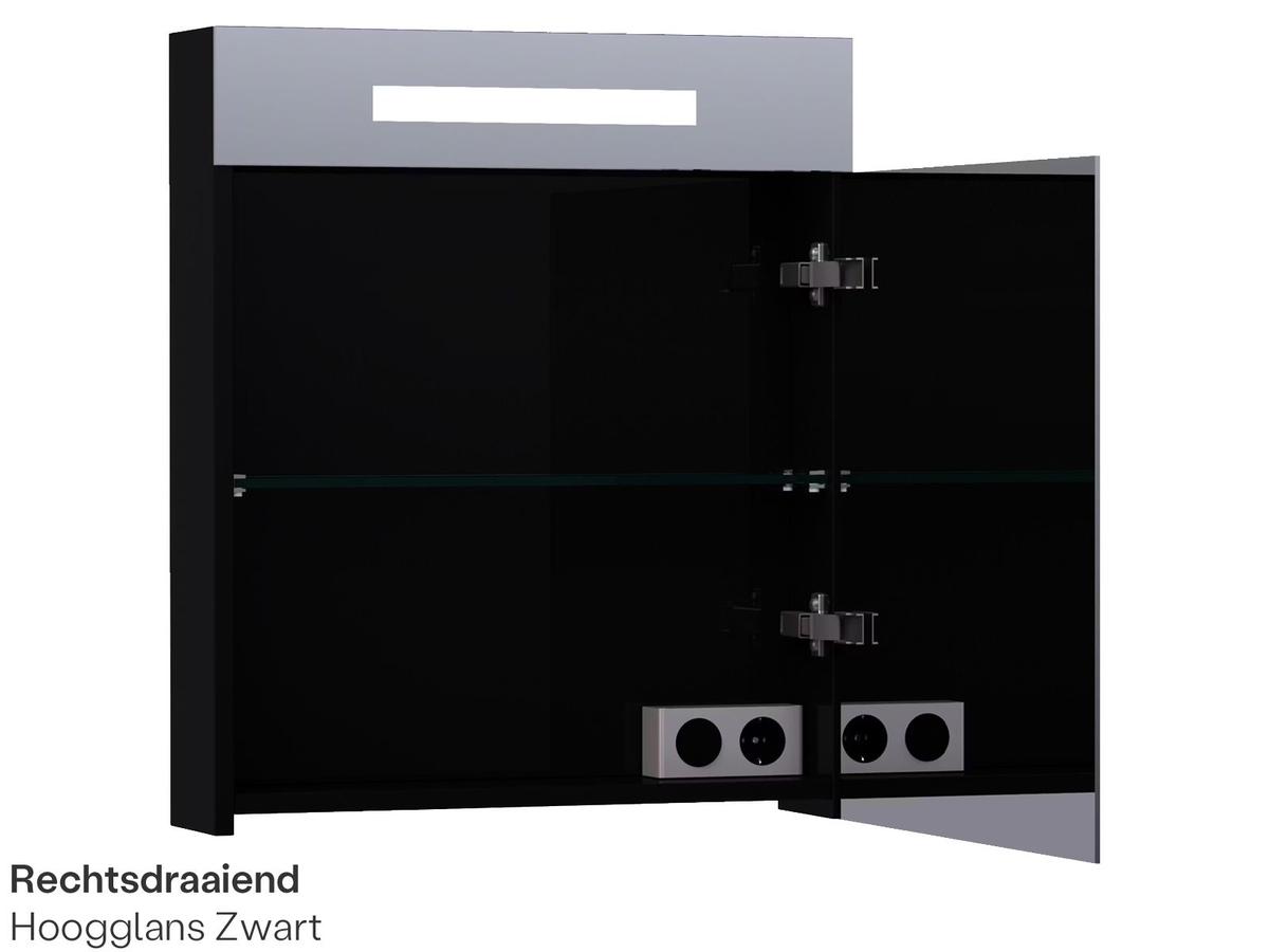 Brauer Double Face 60 Armoire de toilette - 60 cm - Gris brillant - Droitier