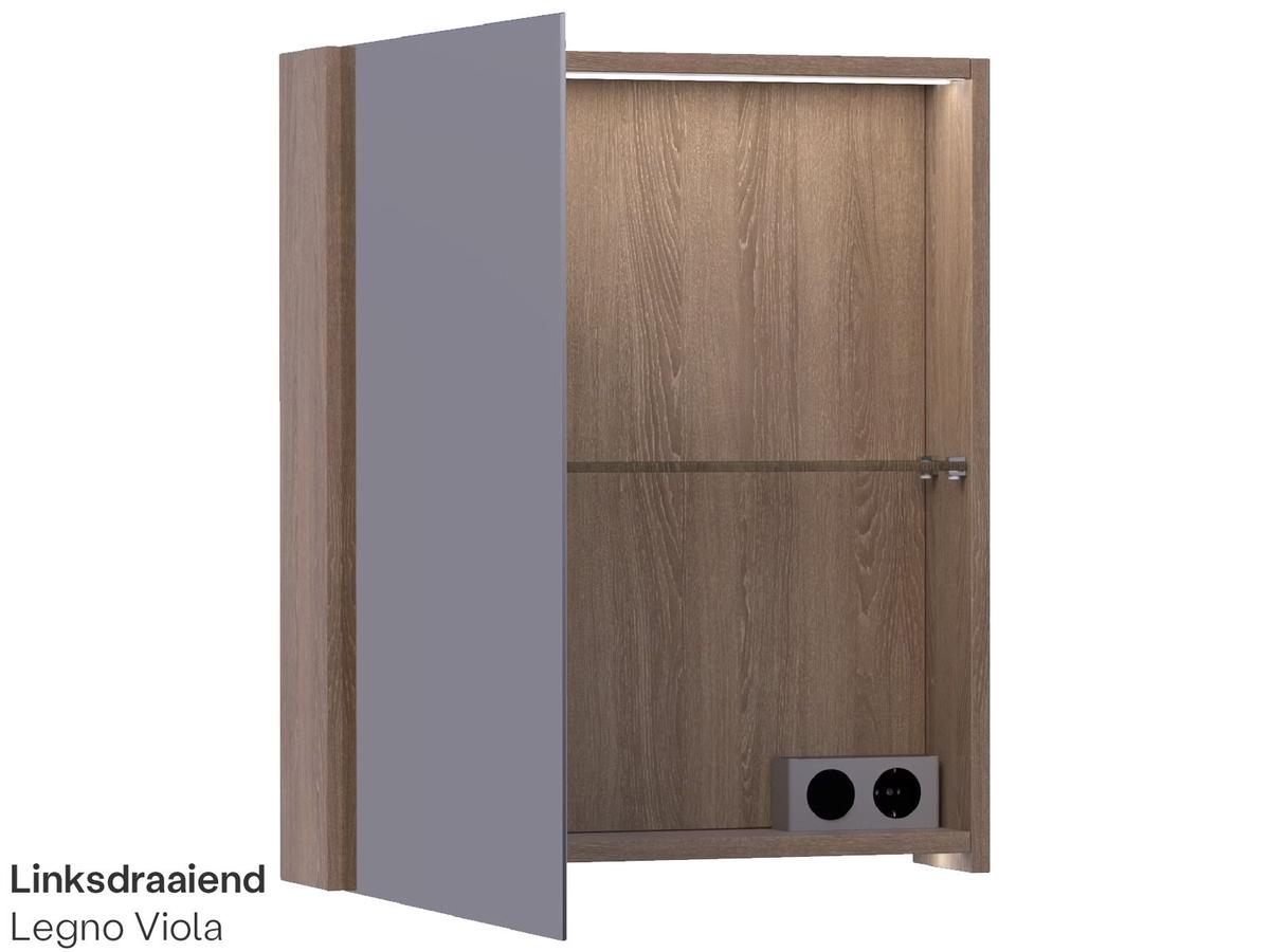 Brauer Dual 60 Armoire de toilette en bois noir - 60 cm - gaucher