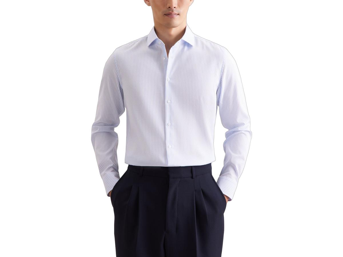 Seidensticker Spread Kent Shirt Slim Fit 42 Light Blue | Business Shirt 01.849939-12