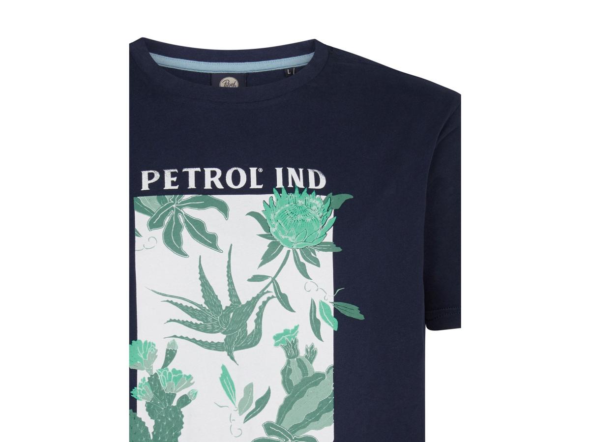 T-shirt Petrol M-1060-TSR258 - XL - Bleu marine - T-shirt imprimé classique pour homme
