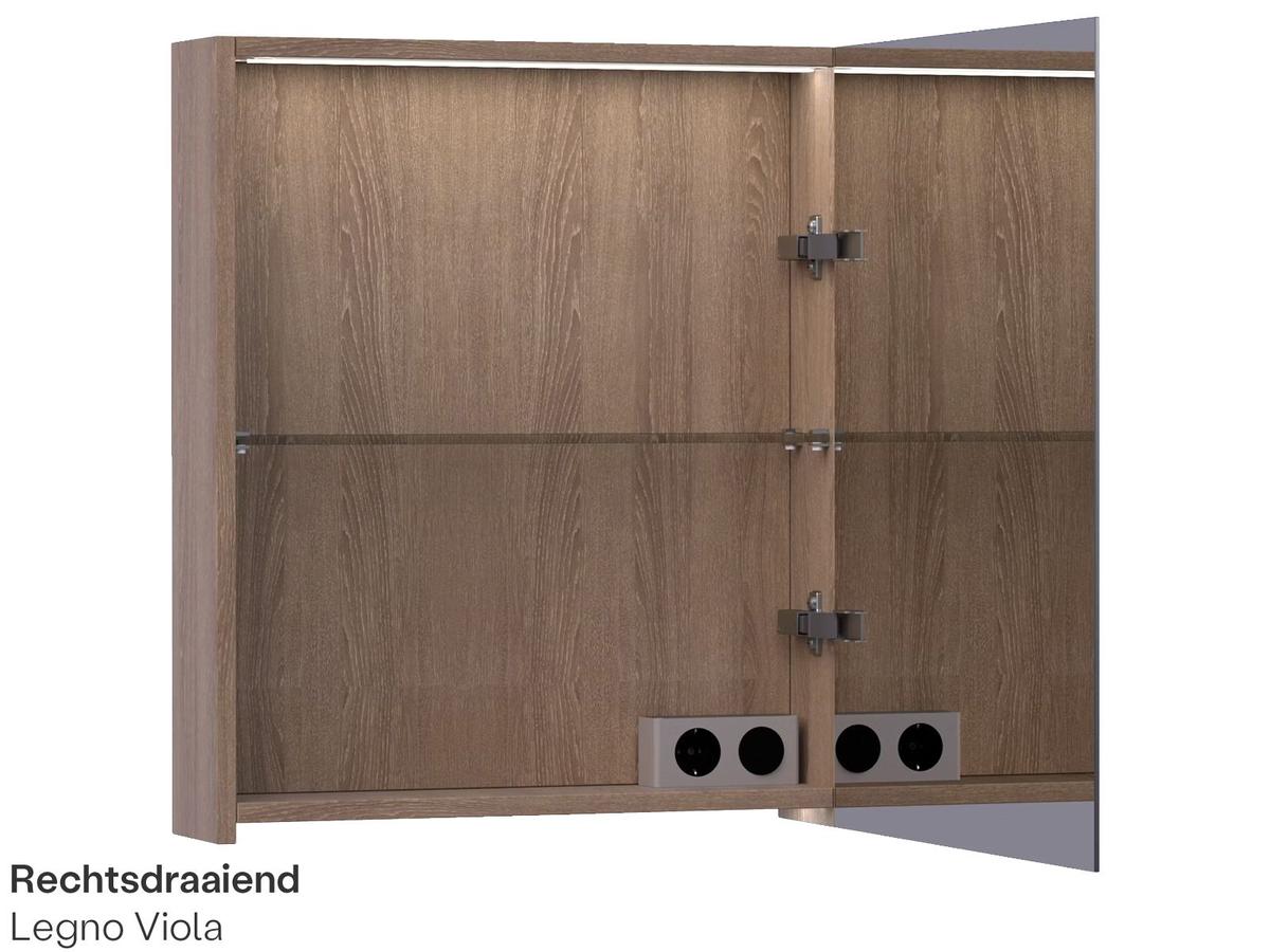 Brauer Dual 60 Armoire de toilette en bois noir - 60 cm - gaucher