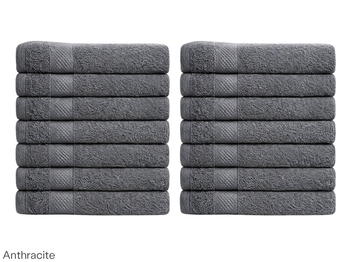 Lotus Towel 14x - 50 x 100 cm - Anthracite - Lot de 7x 2 pièces 500gr