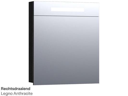 Brauer Armoire de toilette 2.0 - 60 cm - Legno Anthracite - droitier