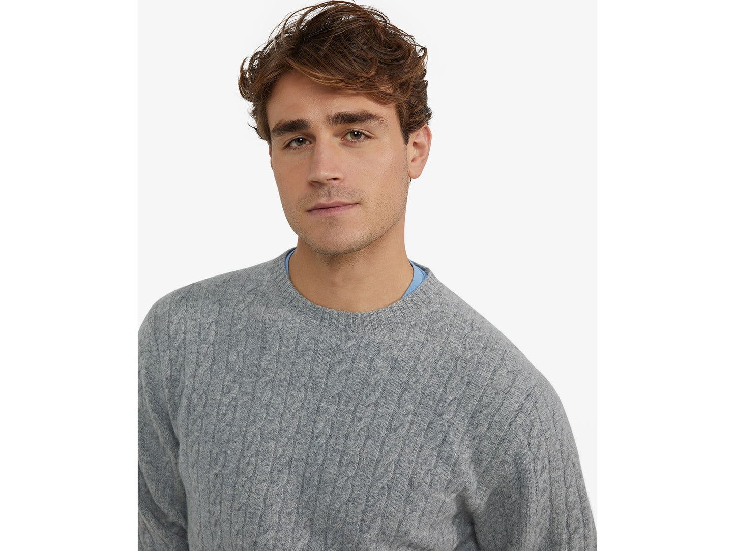 McGregor Cable Crew Neck Sweater Medium Grey Melange - Taille S
