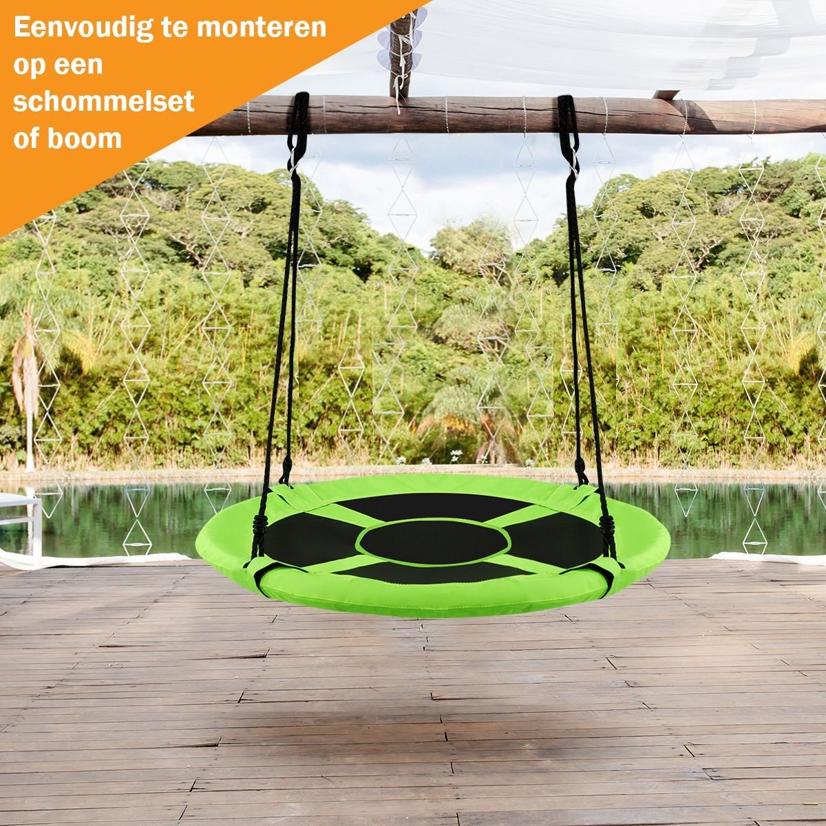 Balançoire Coast litter - Balançoire pour enfants - ø100cm - 150kg - Vert
