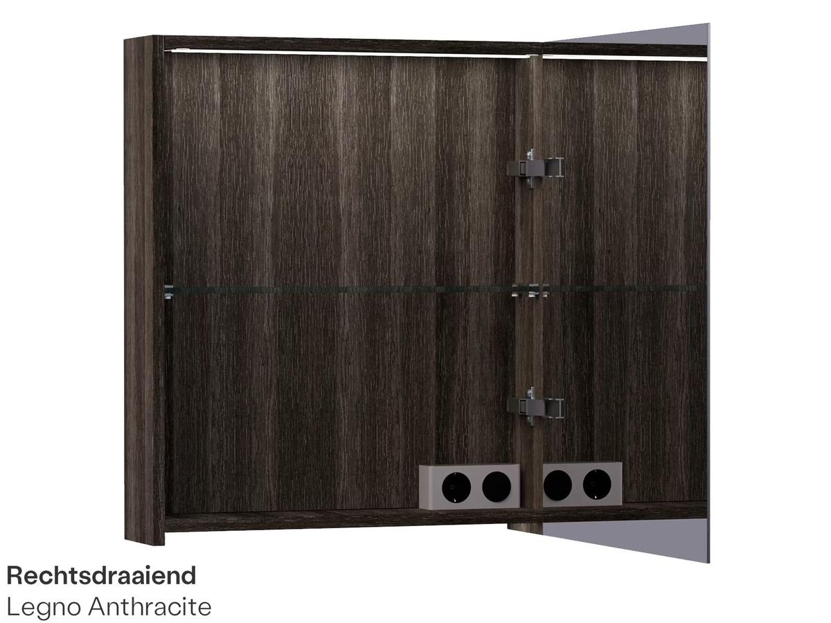 Brauer Dual 60 Armoire de toilette en bois noir - 60 cm - gaucher