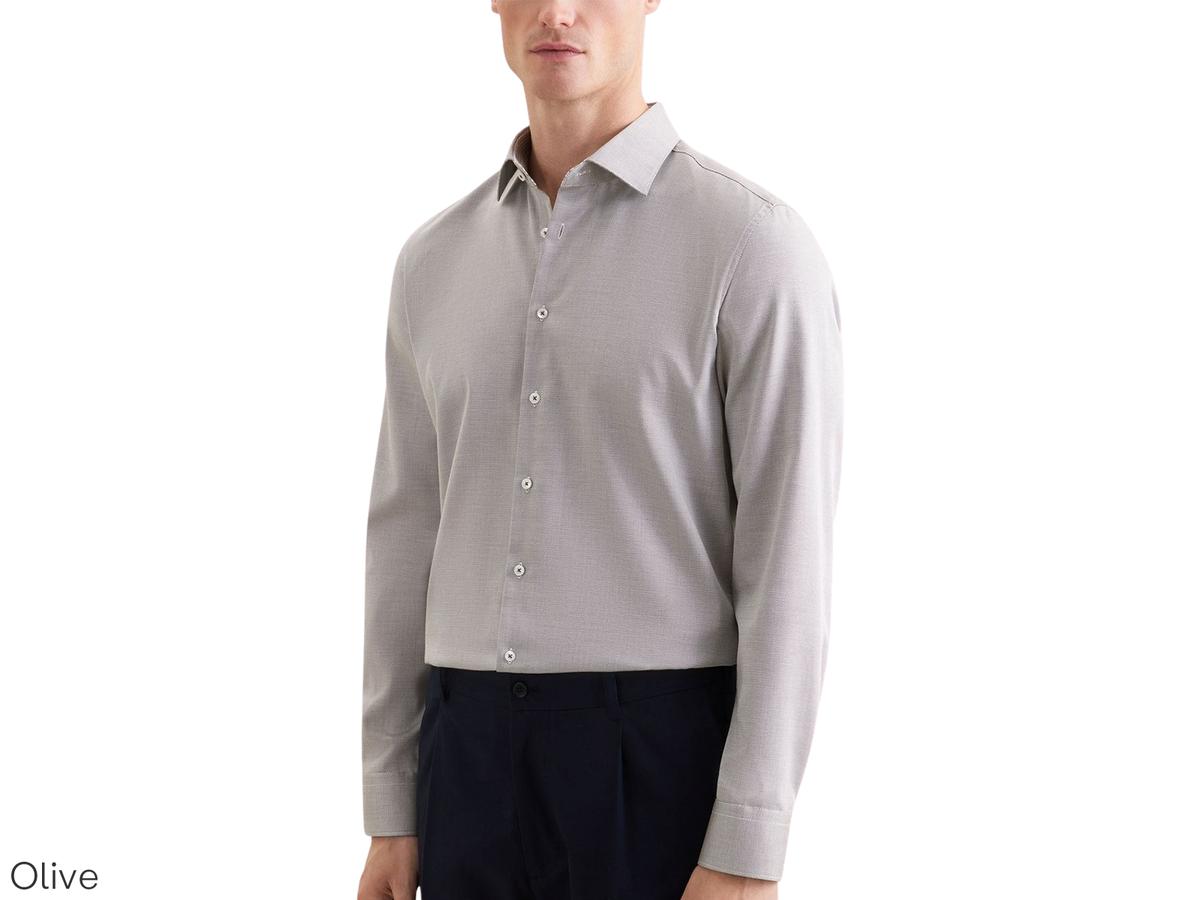 Seidensticker New Kent Business Shirt - 40 White - Regular Sleeve Slim Fit
