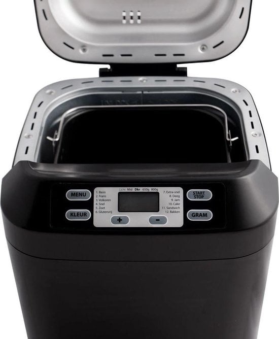 Inventum BM55 - Machine à pain - Pain 650/800g - 12 programmes - Programme sans gluten - Minuteur - 550 watts - Noir
