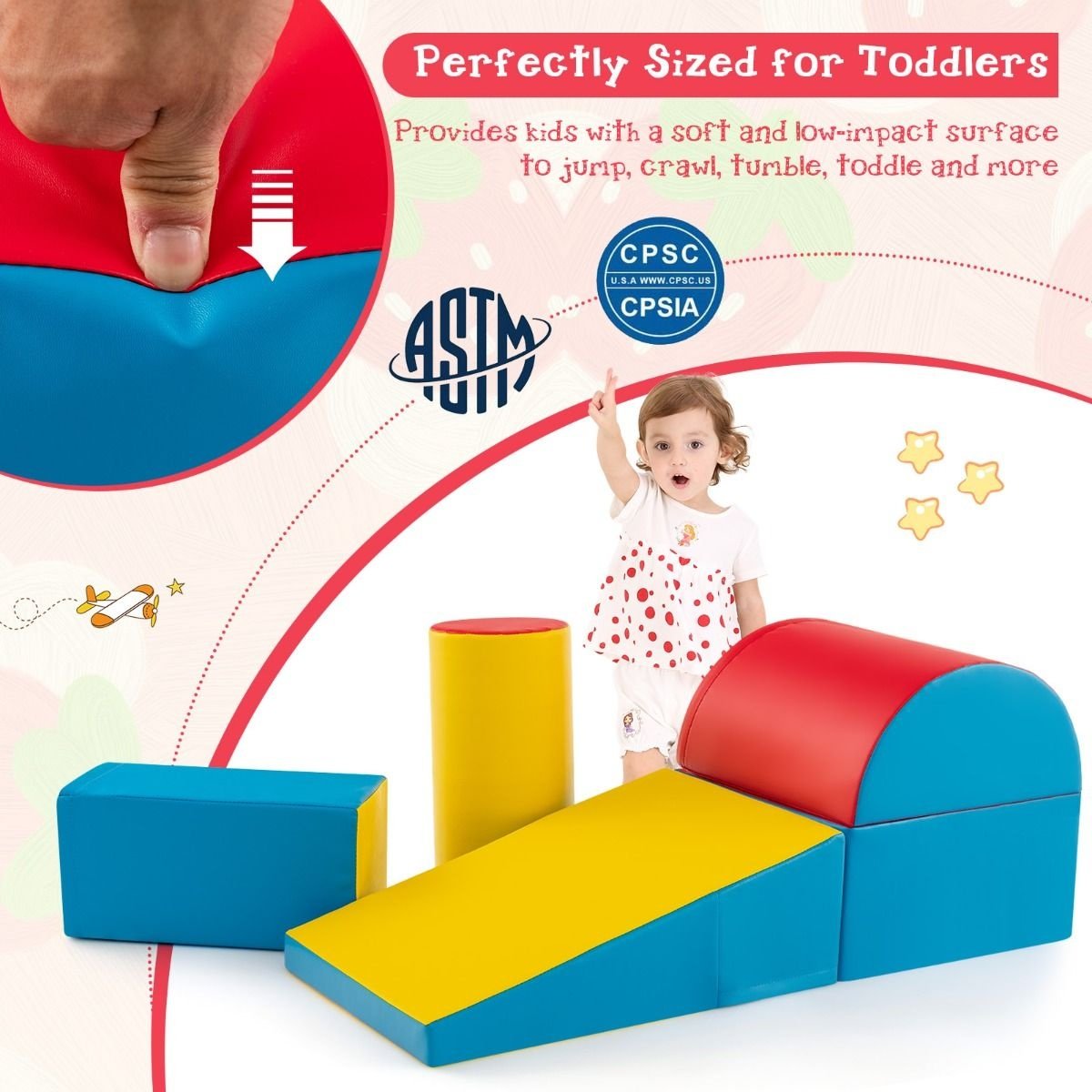 Coast 5-piece Foam Building Blocks Set - Montessori - Blocs de construction pour enfants - coloré
