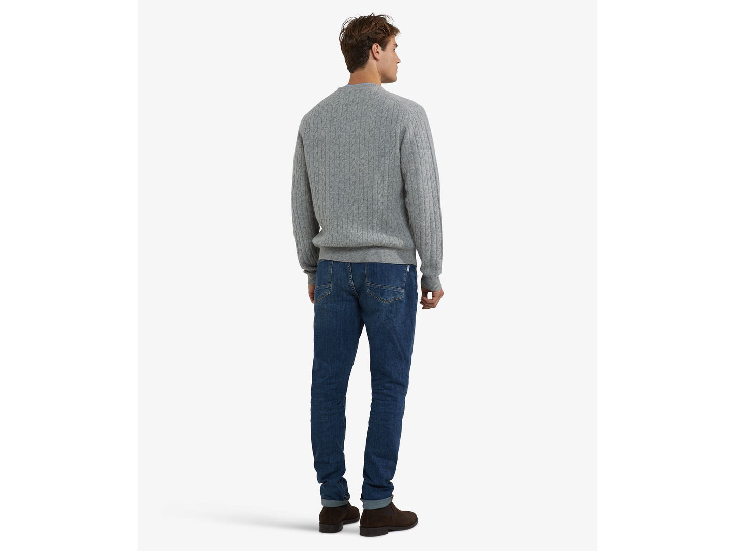 McGregor Cable Crew Neck Sweater Medium Grey Melange - Taille S