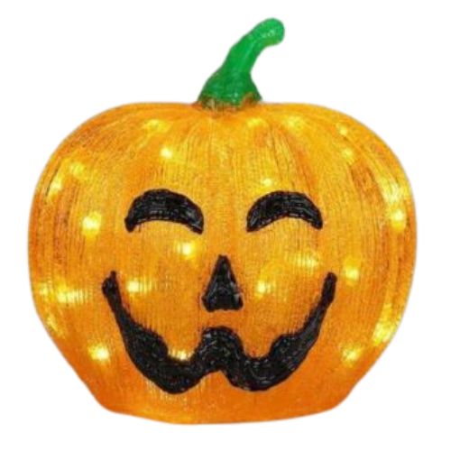 Lampe citrouille 50 LED - Lot de 4 - Ø25 cm - Orange