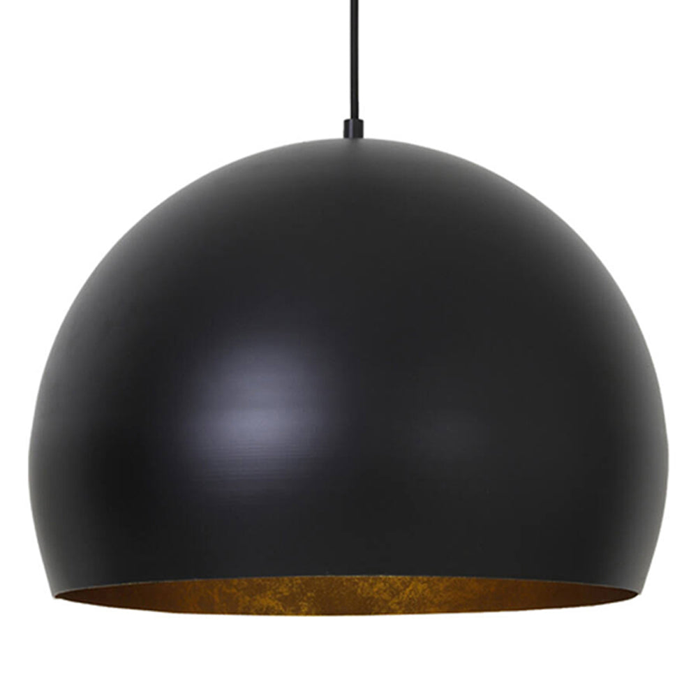 Light & Living JAICEY Lampe pendante Ø45 cm - Noir avec détails dorés - Design industriel - E27