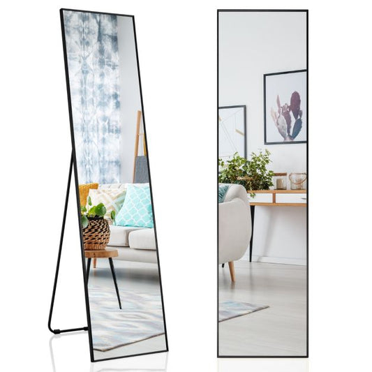 Miroir côtier - Verre incassable - Réglable - 160 x 40 x 2 cm - Noir