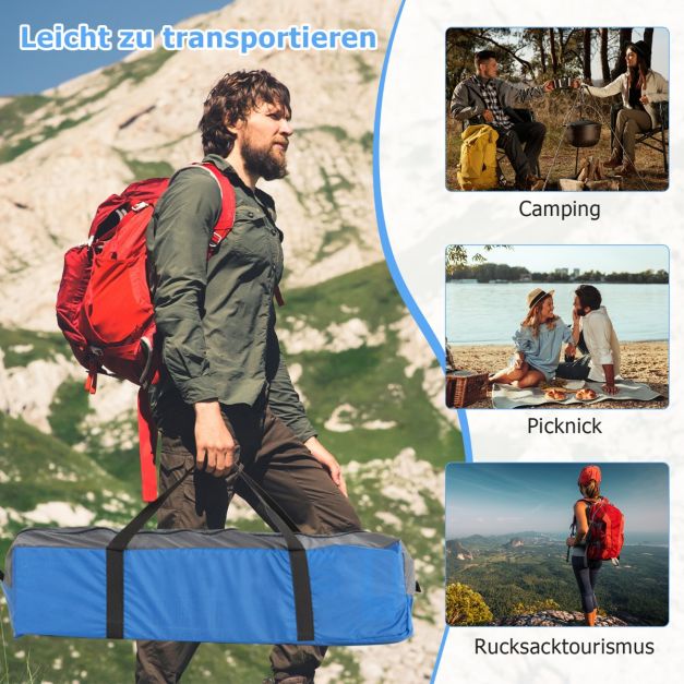 Tente de camping Coast 3 personnes - imperméable avec housse de pluie et sac de transport 200 x 146 x 130 cm - Bleu/Noir