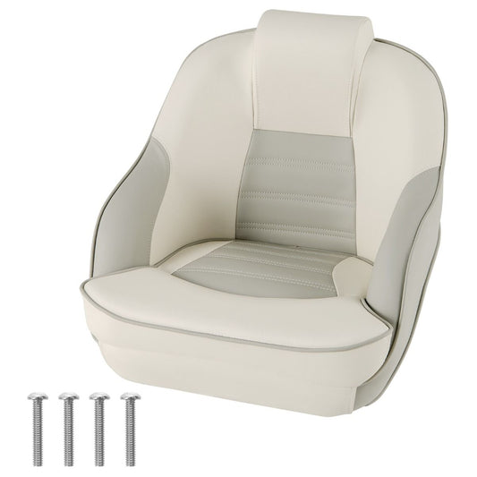 chaise de bateau COAST - PVC imperméable, dossier haut ergonomique, chargeable 150 kg - 58 x 61 x 51 cm - PVC/PP - Blanc/Gris