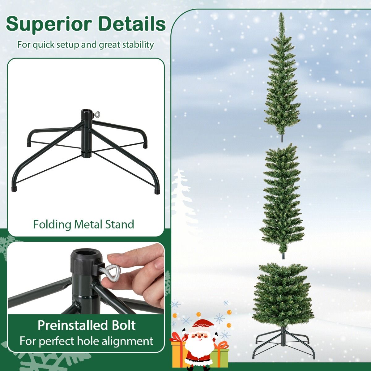Coast Artificial Christmas Tree With 499 Branches - 200 Warm White LED Lights - 210 cm de haut - Vert